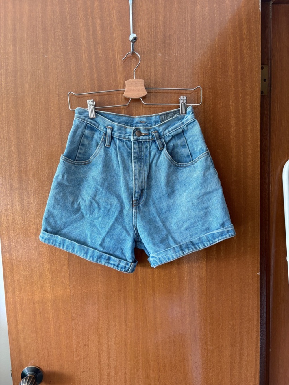 Classic High-Rise Blue Denim Women's Shorts